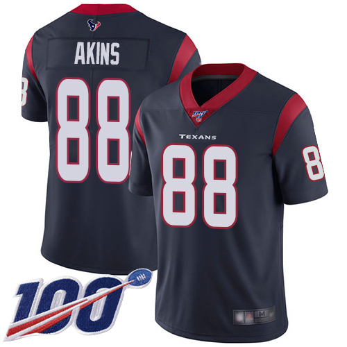 Houston Texans Limited Navy Blue Men Jordan Akins Home Jersey NFL Football #88 100th Season Vapor Untouchable->youth nfl jersey->Youth Jersey